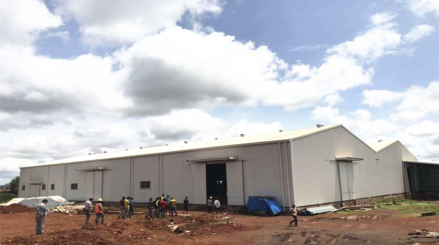 Семинар по стальной конструкции для завода по переработке пищевых продуктов в Гвинеи