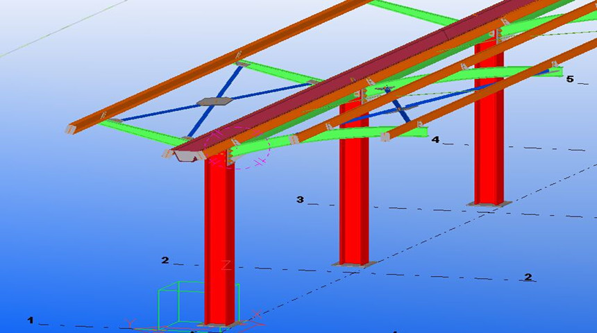 стальная рама для автобусной станции