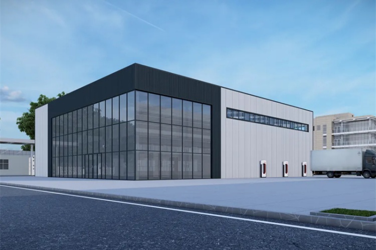 Стальная конструкция склада со стандартной конструкцией металлического каркаса